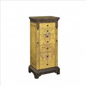 Powell Masterpiece Handpainted Wood Jewelry Armoire, Antiqued Parchment