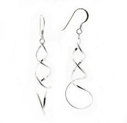 Curley Cue Twisted Spiral Sterling Silver Hook Earrings