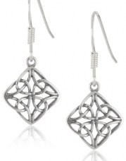 Sterling Silver Celtic Knot Diamond-Shaped Drop Earrings