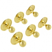 Rio Gold Plated Metal Mens Shirt Studs Collar Buttons Set of 6