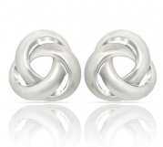 JanKuo Jewelry Silver Tone Shinning Polished Knot Clip On Earrings Ship in Gift Box.