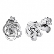 CleverSilver's .925 Sterling Silver Designer Polished Love Knot Earrings - Post with Friction Back - 8.00mm x 8.00mm