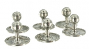Rio Silver Plated Metal Mens Shirt Studs Collar Buttons Set of 6