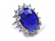 Imitation Sapphire Kate Middleton Princess Diana's Engagement Crystal Ring - Size 8.5