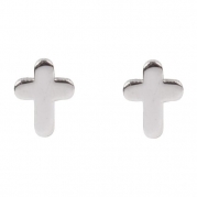 Heirloom Finds Dainty 10mm Stainless Steel Christian Cross Stud Earrings
