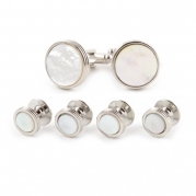 Mother of Pearl Cufflinks and Studs Formal Set by Cuff-Daddy