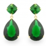 JanKuo Jewelry Angelina Jolie Inspired Emerald C.Z Bridal, Prom Drop Earrings.