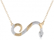 18K Yellow Gold Plated Sterling Silver Two-Tone Snake Necklace, 18