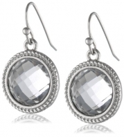 1928 Jewelry Basic Classics Silver-Tone Crystal Round Faceted Drop Earrings