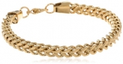 Men's 6mm Gold Ion Plated Stainless Steel Thick Foxtail Bracelet, 9