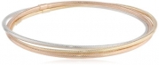 14k Tri-Color Gold Set of 3 Slip-On Bangle Bracelet, 7.75