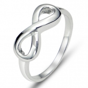 925 Sterling Silver Infinity Symbol Wedding Band Ring, Nickel Free Sz 7