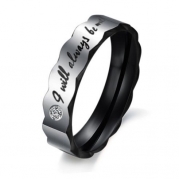 Stainless Steel Love I Will Always Be with You Couples Promise Rings Wedding Bands with Cubic Zirconia (Men's Ring, 7)
