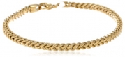 Men's 4mm Gold Ion Plated Stainless Steel Thin Foxtail Bracelet, 9