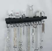 Wall Mount Necklace Holder Hanging Jewelry Organizer Closet Storage (Click to see Colors) Angelynn's Schelon Necklace Rack Black