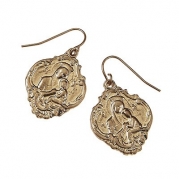 Catholic & Religious St. Mary, Our Lady of Perpetual Help Earrings. Religious Relics Earrings •Features: * Worn Gold Plating * Ornate Religious Relics Earrings * Fish Hook Ear Wires •Ornate Religious Relics Earrings in Our Signature Worn Gold Plating.