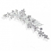 Bling Jewelry Rhinestone Crystal Wildflower Princess Bridal Tiara Comb