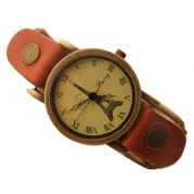 Aokin Fashion Leather Retro Bracelet Woman Wrist Watch Gift / High Quality Roma Watch Header