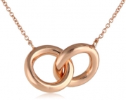 18k Rose Gold over Sterling Silver Interlocking Ring Chain Pendant Necklace, 18
