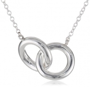 Sterling Silver Interlocking Rings Chain Pendant Necklace, 18