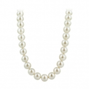 Sterling Silver White Imitation Pearl 16 inch Necklace Made with Swarovski® Elements
