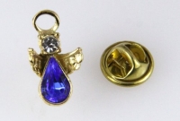 6030235 Sapphire CZ Stone Guardian Angel Lapel Pin Brooch Tack Pin Christian Religious Jewelry