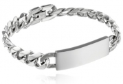 Men's 12mm Curb Chain Stainless Steel Identification Bracelet, 9