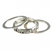 Stacking Ring Set of 3 Rings Bali Sterling Silver Size 10