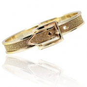 Trendy Glittery Buckle Bracelet, Designer Inspired and Celebrity Favorite - Gold Glitter