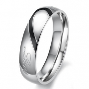 Men, Size 6, KONOV Jewelry Mens Womens Hearte Stainless Steel Promise Ring Real Love Couples Wedding Bands