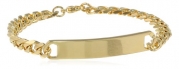 Men's 8mm Beveled Chain Gold Ion Plated Stainless Steel Identification Bracelet, 8.25