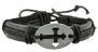 Christian Cross Leather Bracelet / Leather Wristband / Surf Bracelet #311