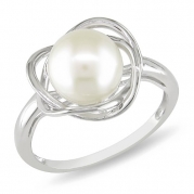 Sterling Silver White Freshwater Pearl Fashion Ring (8.5-9 mm)