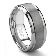 9MM Tungsten Carbide Men's Wedding Band Ring in Comfort Fit and Matte Finish Sz 7.5