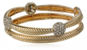 Napier Giftable Gold-Tone and Crystal Stretch Bracelets, 7.25