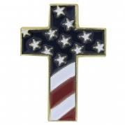 US Flag Store Christian Cross Special Design Pin with USA Flag