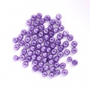 ILOVEDIY 100pcs in Bulk Purple Imitation Glass Pearl Beads 4mm for Jewelry Making