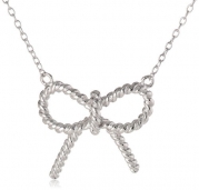 Sterling Silver Twisted Bow Necklace, 18