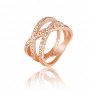 Fashion Plaza Use Swarovski Crystal 18K Gold Plated Wedding Engagement Ring R285 Size 6