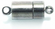 Shipwreck Beads Electroplated Brass Barrel Magnetic Clasp, 20mm, Metallic, Gunmetal, 3-Set