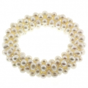 Beautiful Elastic White Color Freshwater Pearl Cluster Strechy Bracelet