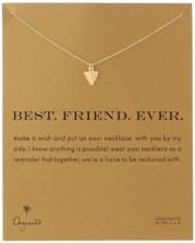 Dogeared Reminders Best Friend Ever Gold Pyramid Heart Pendant Necklace, 18