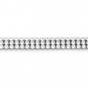 Sterling Silver & Diamond Imitation CZ Cubic Zirconia Stones 3 row Tennis Bracelet
