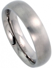 Titanium 5mm Domed Wedding Band / Thumb Ring Matte finish Comfort-fit, size 7