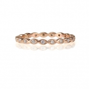 Rose Gold Plated Sterling Silver Wedding & Engagement Ring Clear CZ Eternity Ring 2MM ( Size 4 to 9) Size 8
