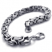 8, KONOV Jewelry Men's Stainless Steel Bracelet, Silver, 8 inch