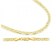 14k Yellow Gold Necklace Mariner Chain Mens Womens Solid 1.4mm , 18 inch