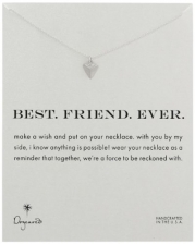 Dogeared Reminders Best Friend Ever Silver Pyramid Heart Pendant Necklace, 18