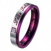 Women - Size 5 - KONOV Jewelry Men's Women's Stainless Steel Love Promise Ring Couples Wedding Bands
