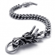 KONOV Jewelry Stainless Steel Vintage Dragon Men's Bracelet